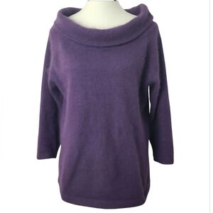 Vintage Hillard & Hanson Angora Blend Sweater Boat Neck 3/4 Sleeve Soft Sz L